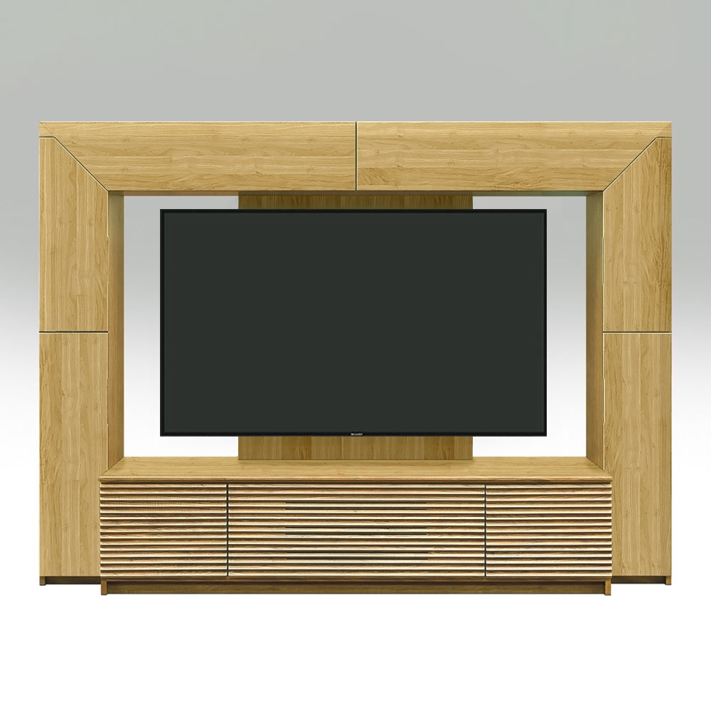 テレビボード「アクロス」ハイタイプ 幅230cm オーク材 ホワイトオーク色