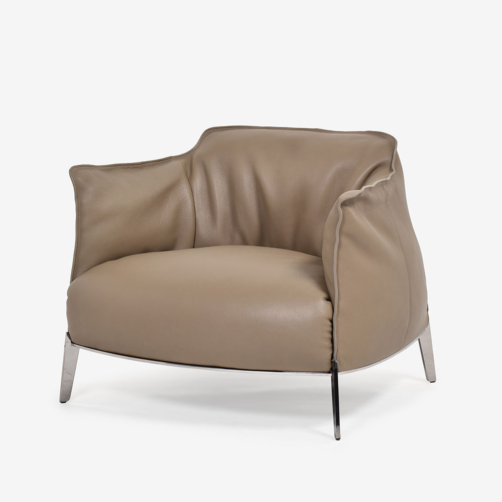 PoltronaFrau（ポルトローナ・フラウ）アームチェア「アーチボルドグランコンフォート」革オリーチェ色 #Orice【お手入れキットの特典付き】