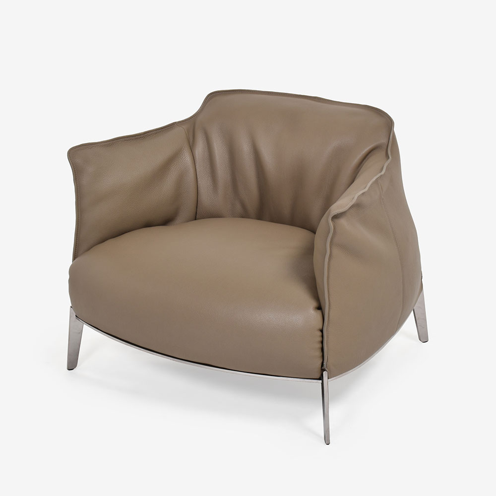 PoltronaFrau（ポルトローナ・フラウ）アームチェア「アーチボルドグランコンフォート」革オリーチェ色 #Orice【お手入れキットの特典付き】