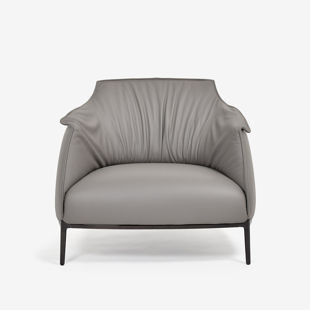 PoltronaFrau（ポルトローナ・フラウ）アームチェア「アーチボルドラージ」革トープ色 #SC26Topo【お手入れキットの特典付き】