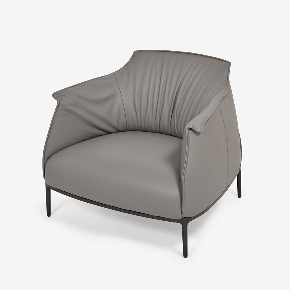 PoltronaFrau（ポルトローナ・フラウ）アームチェア「アーチボルドラージ」革トープ色 #SC26Topo【お手入れキットの特典付き】