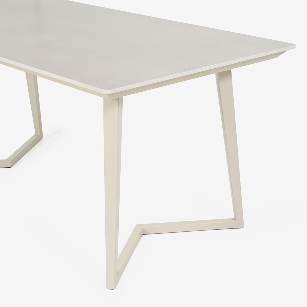 ダイニングセット テーブル「グレイス」セラミック天板 アイボリー色 全2サイズ+チェア「デリス」4脚セット 全2色