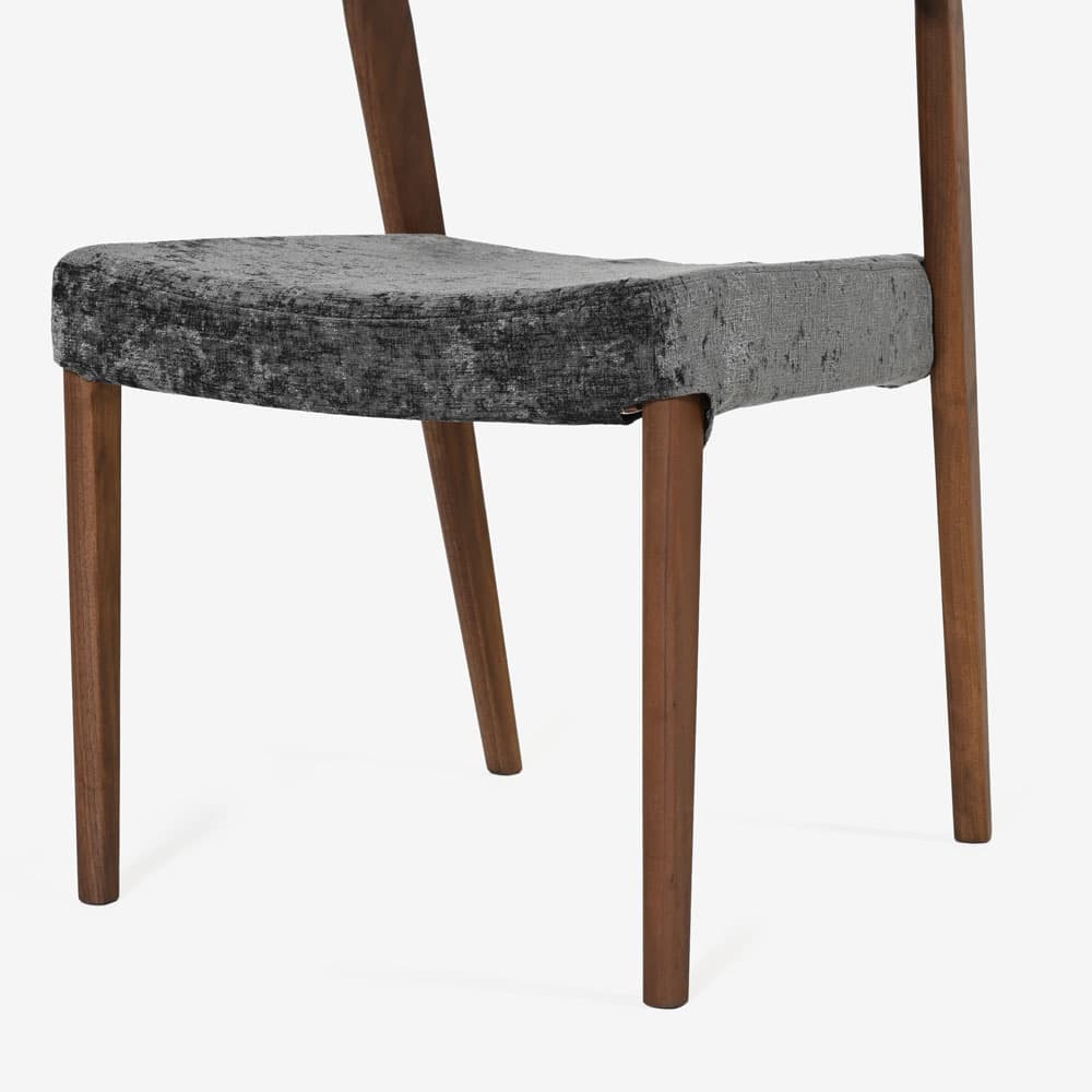 ダイニングチェア (半肘付き)「シャルダン S-BW125A」ウォールナット材TP色/布#CモナルカBK【受注生産品】