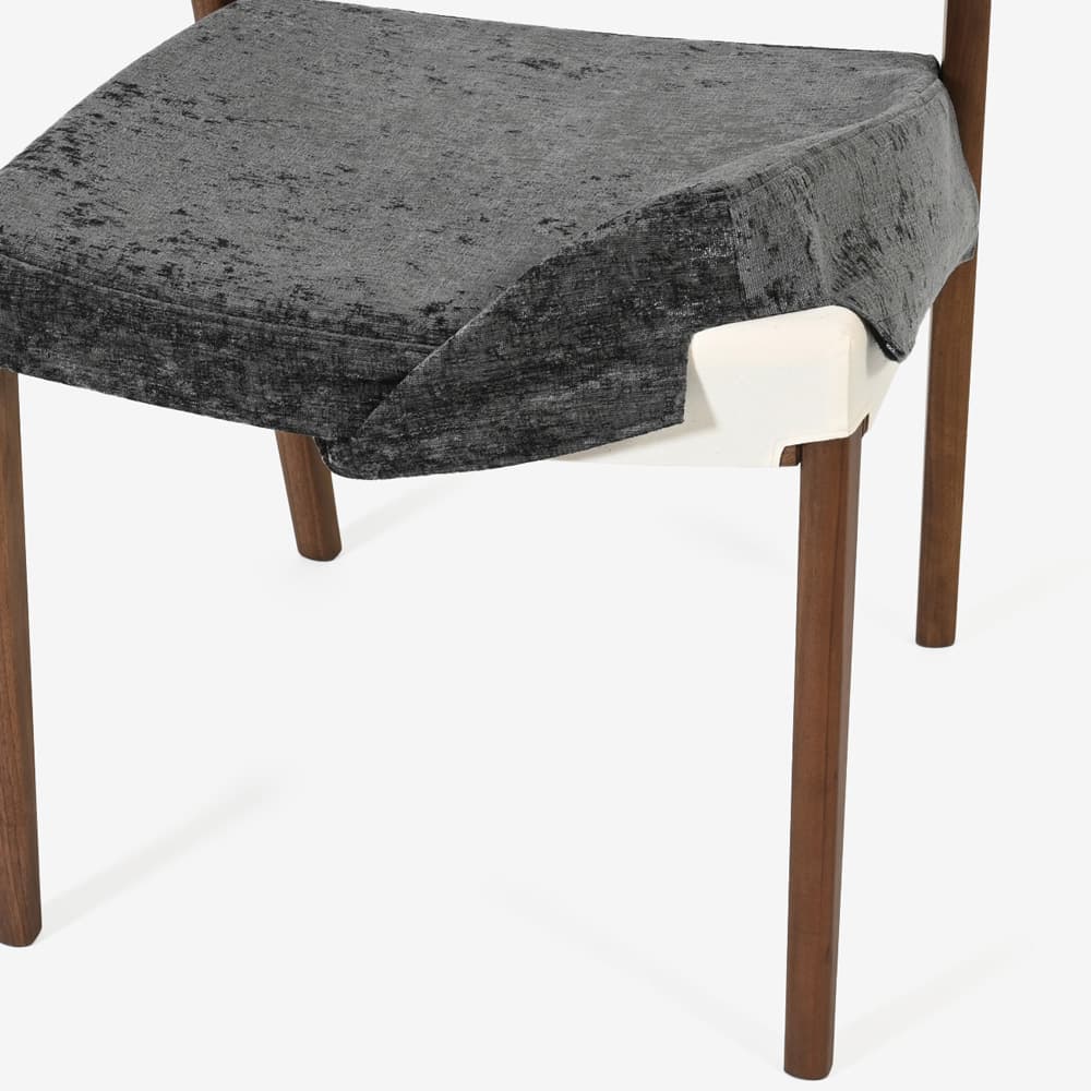 ダイニングチェア (半肘付き)「シャルダン S-BW125A」ウォールナット材TP色/布#CモナルカBK【受注生産品】