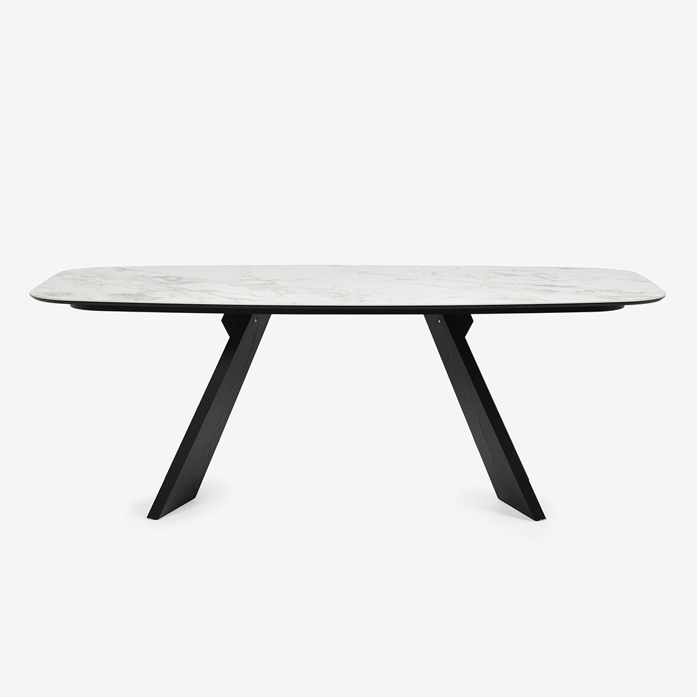 Calligaris（カリガリス）ダイニングテーブル「Icaro CS4115-FB 200」幅199cm 天板セラミックガラス P2Cホワイトマーブル