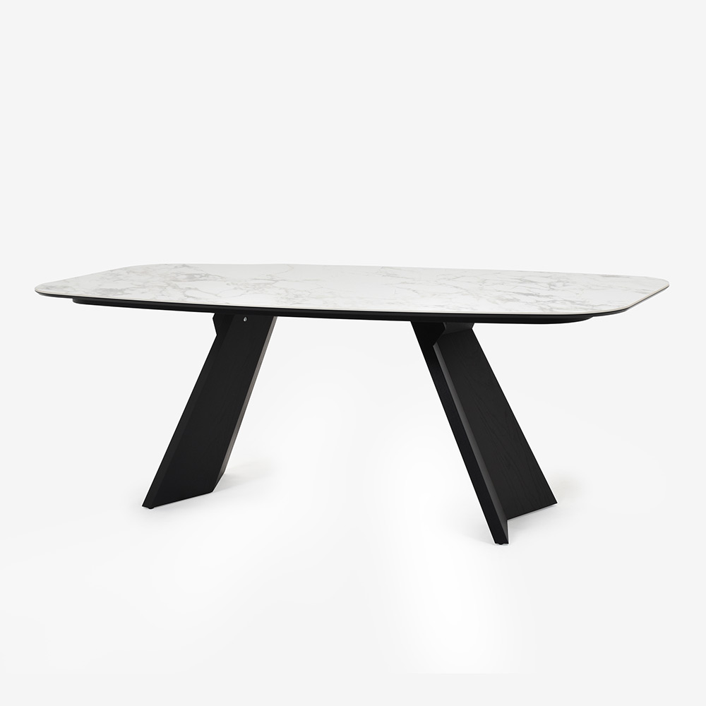 Calligaris（カリガリス）ダイニングテーブル「Icaro CS4115-FB 200」幅199cm 天板セラミックガラス P2Cホワイトマーブル