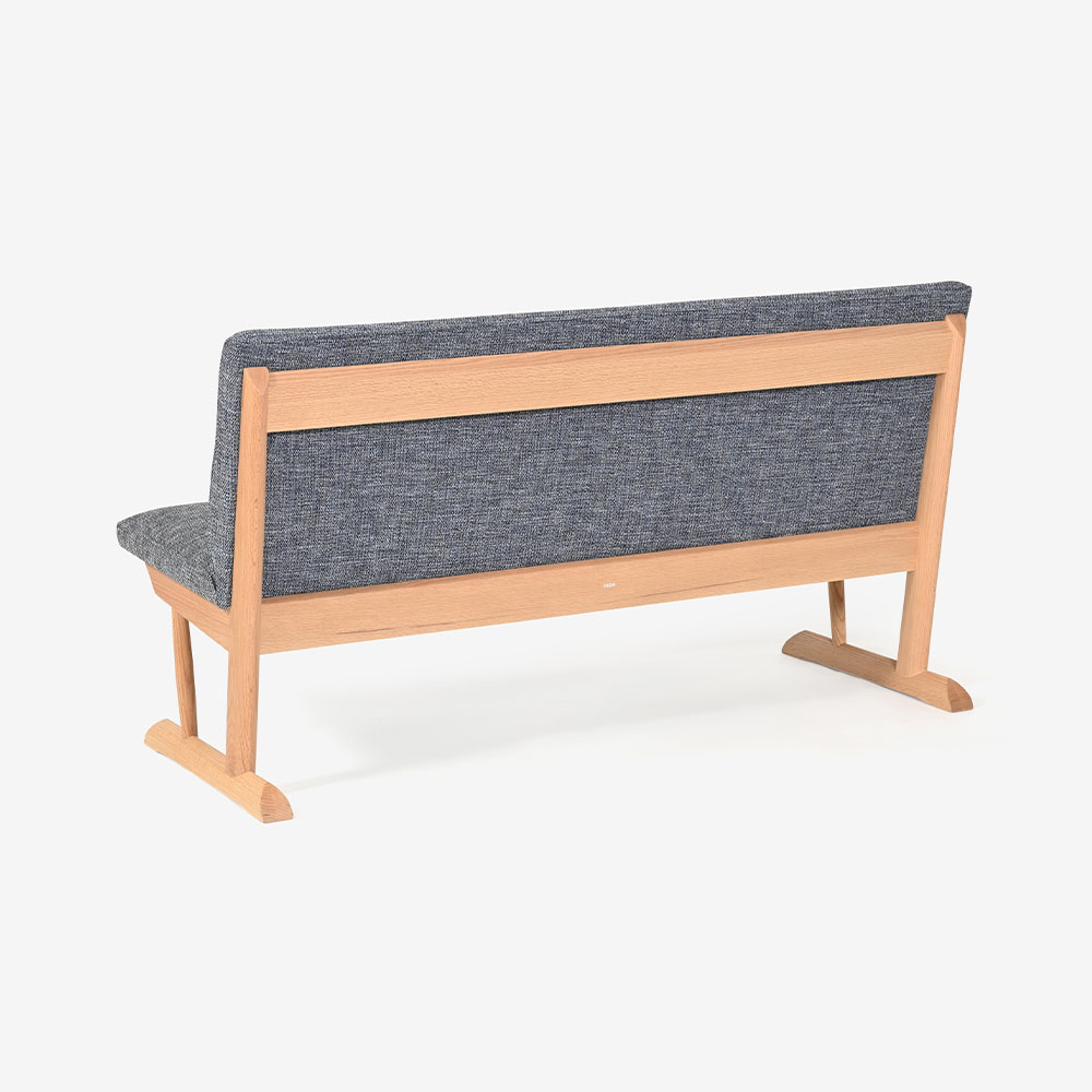 飛騨産業 ベンチ「KAYA3 -カヤ3- LF225R」幅144cm レッドオーク材 WO色 布＃CブルームBU【受注生産品】
