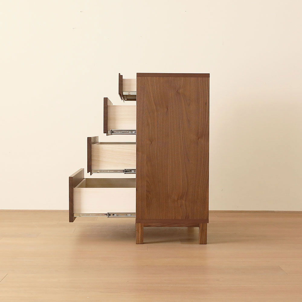 リビングチェスト「レッチェ」幅80cm ウォールナット材