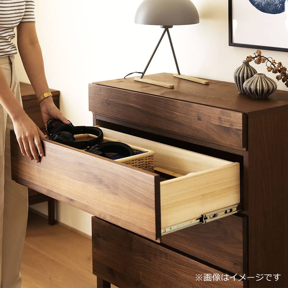 リビングチェスト「レッチェ」幅80cm ウォールナット材