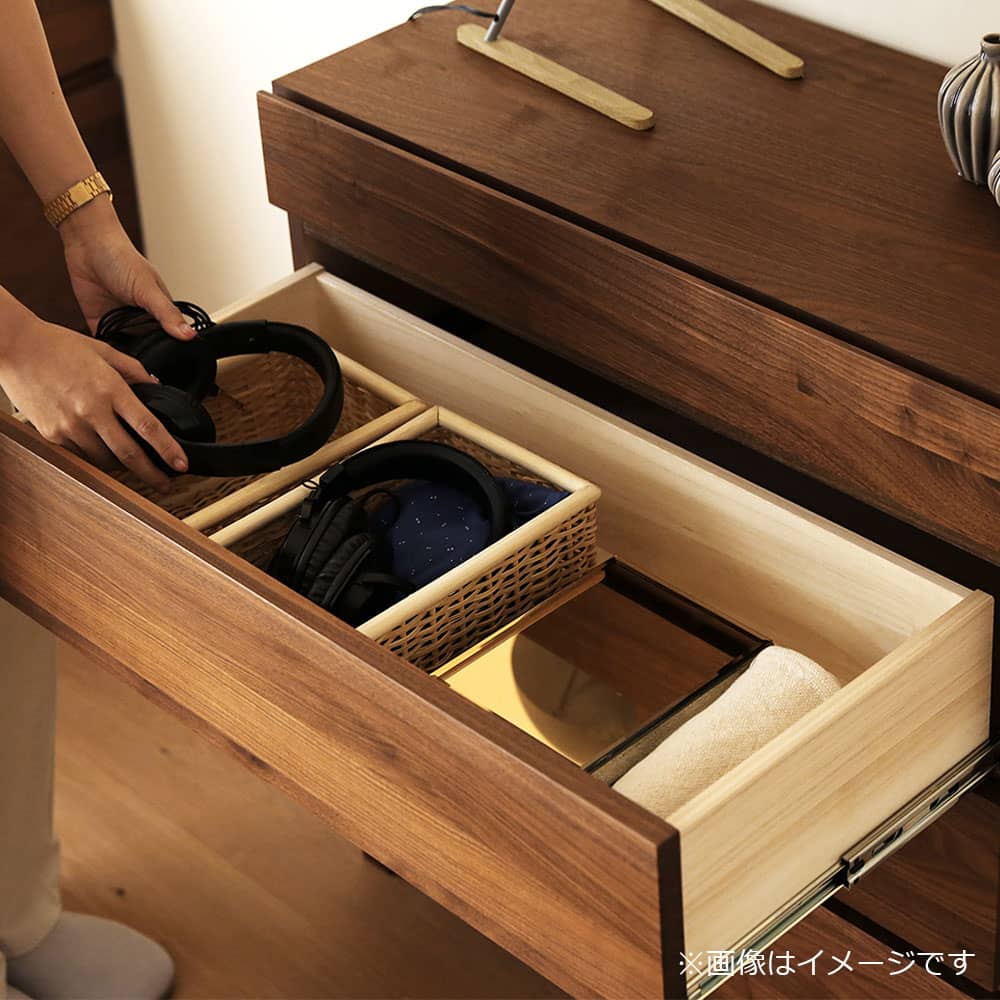 リビングチェスト「レッチェ」幅80cm ウォールナット材