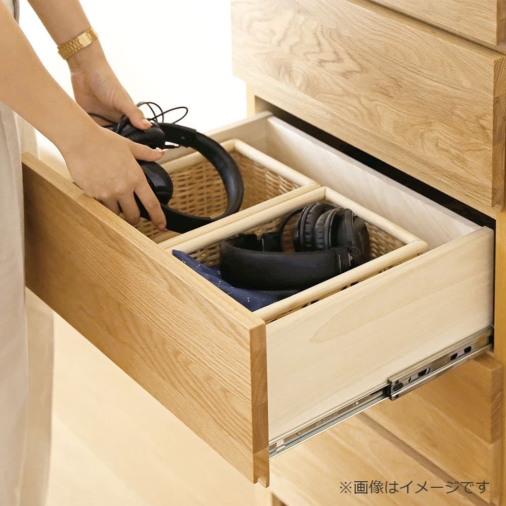 リビングハイチェスト「レッチェ」幅50cm ホワイトオーク材