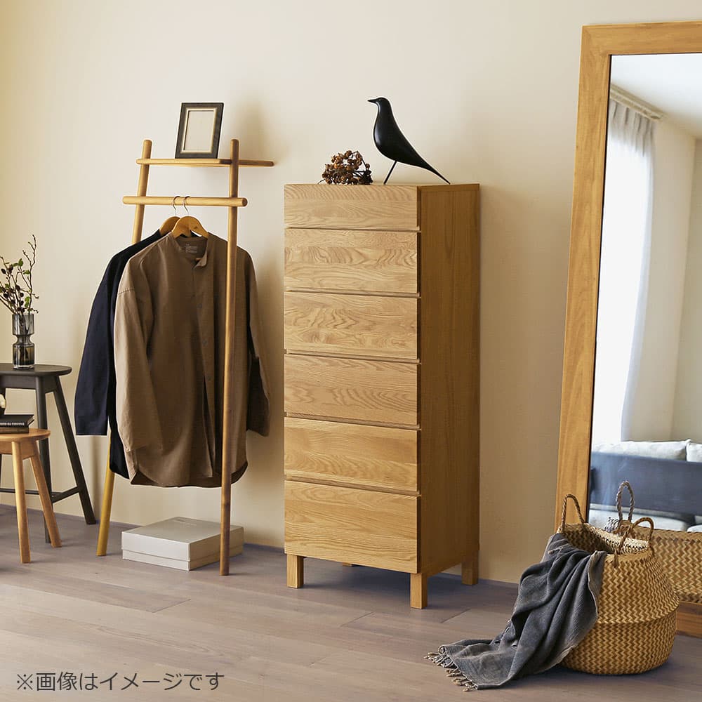 リビングハイチェスト「レッチェ」幅50cm ホワイトオーク材