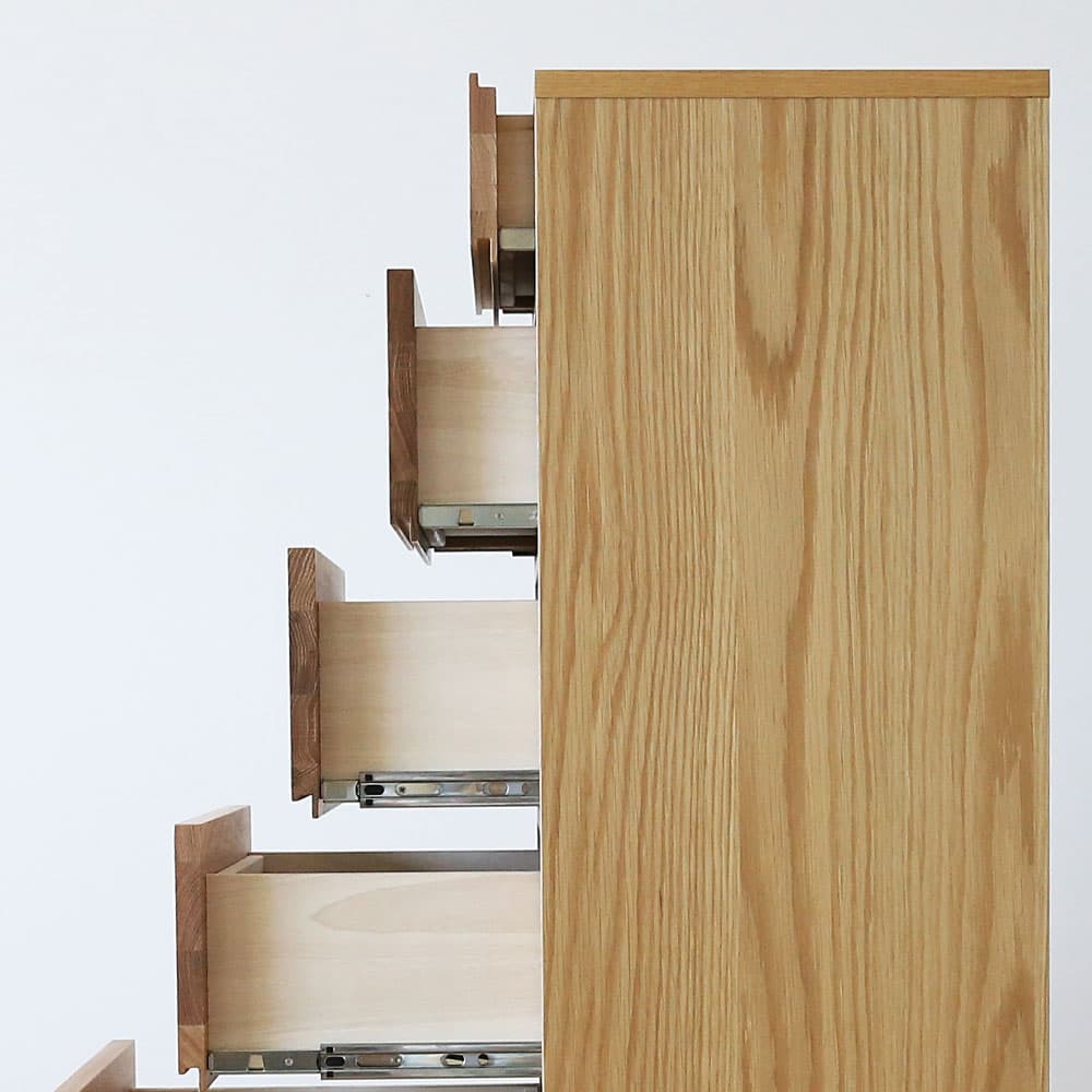 リビングハイチェスト「レッチェ」幅50cm ホワイトオーク材