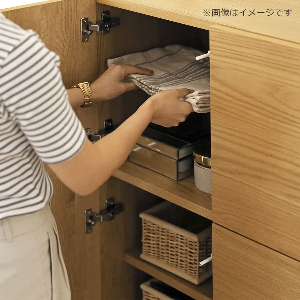 ハイキャビネット「レッチェ」幅80cm ホワイトオーク材