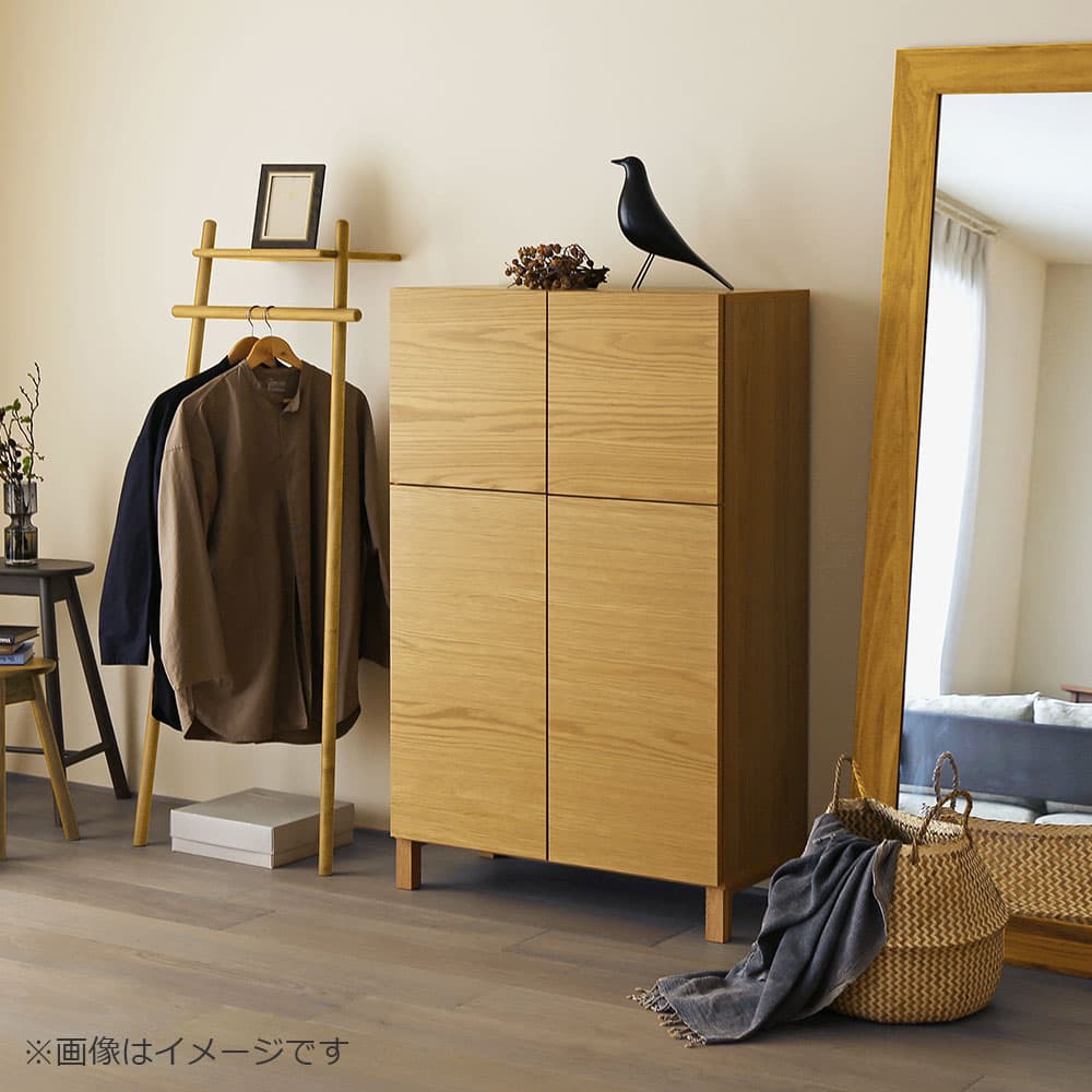 ハイキャビネット「レッチェ」幅80cm ホワイトオーク材