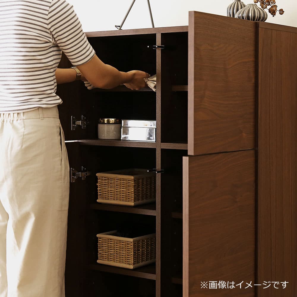 ハイキャビネット「レッチェ」幅80cm ウォールナット材