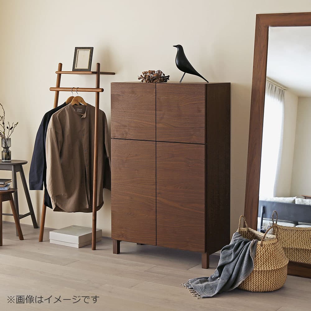 ハイキャビネット「レッチェ」幅80cm ウォールナット材