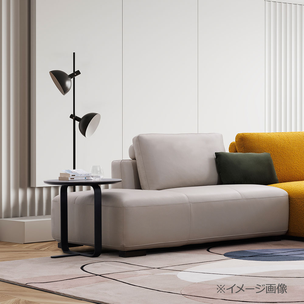 FaBBRica（ファブリカ）サイドテーブル(丸)「FB-005ST-050」天板:スレート材 グレー色 / 脚部:スチール ブラック色