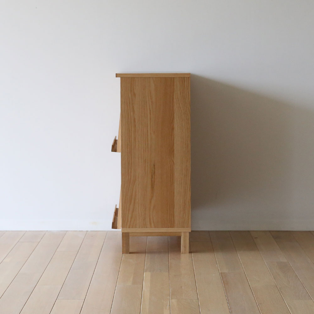 マガジンレコードラック「レッチェ」幅76.8cm ホワイトオーク材