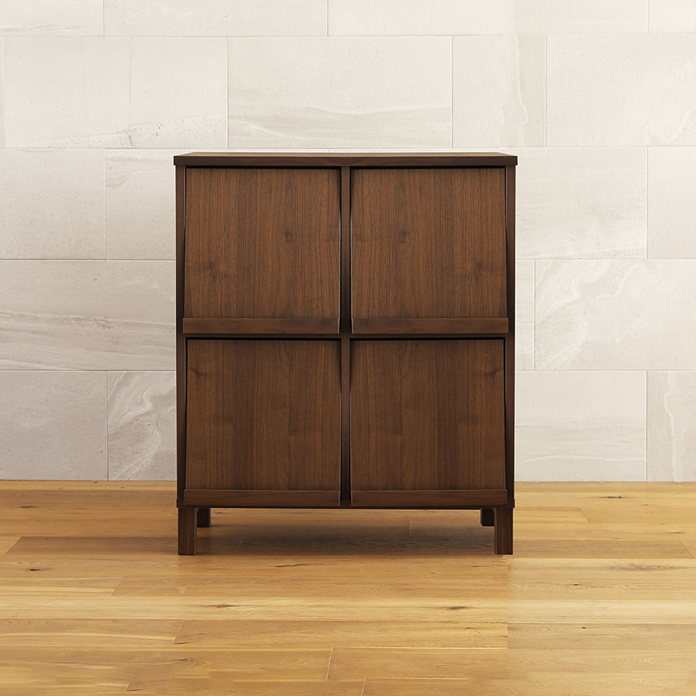 マガジンレコードラック「レッチェ」幅76.8cm ウォールナット材