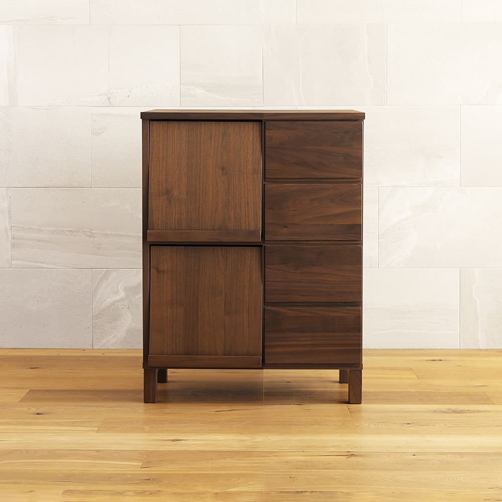 マガジンレコードラック「レッチェ」幅68.3cm ウォールナット材