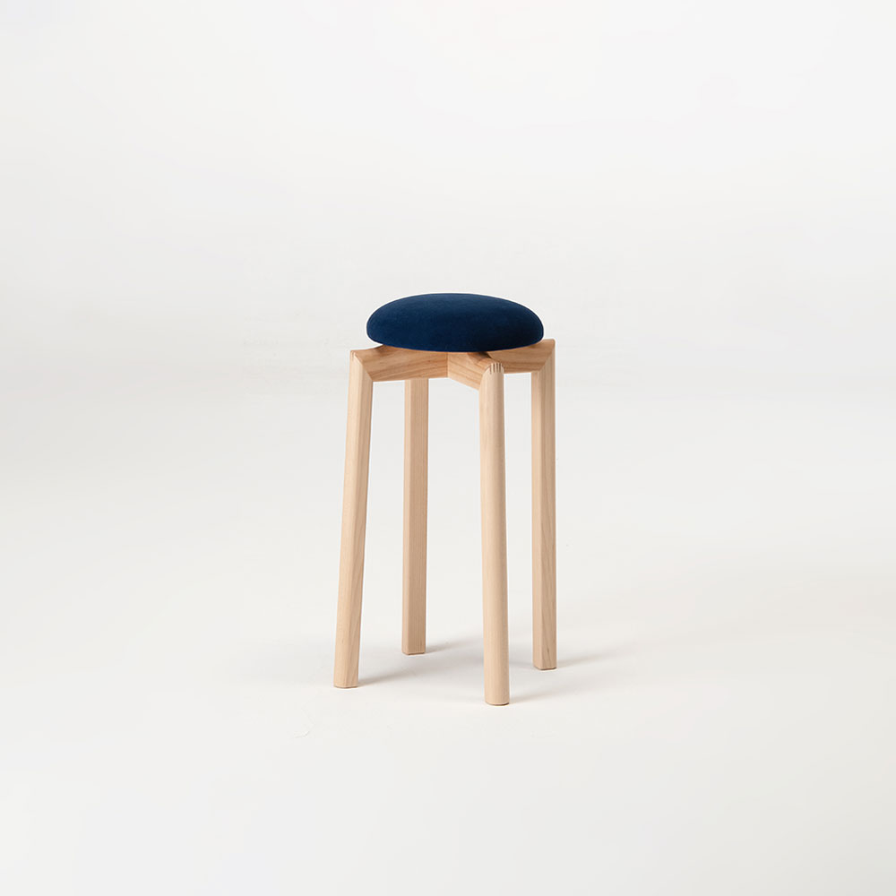 匠工芸 スツールSS「MUSHROOM-マッシュルーム-」カバ材 高さ50cm 全5色【受注生産品】