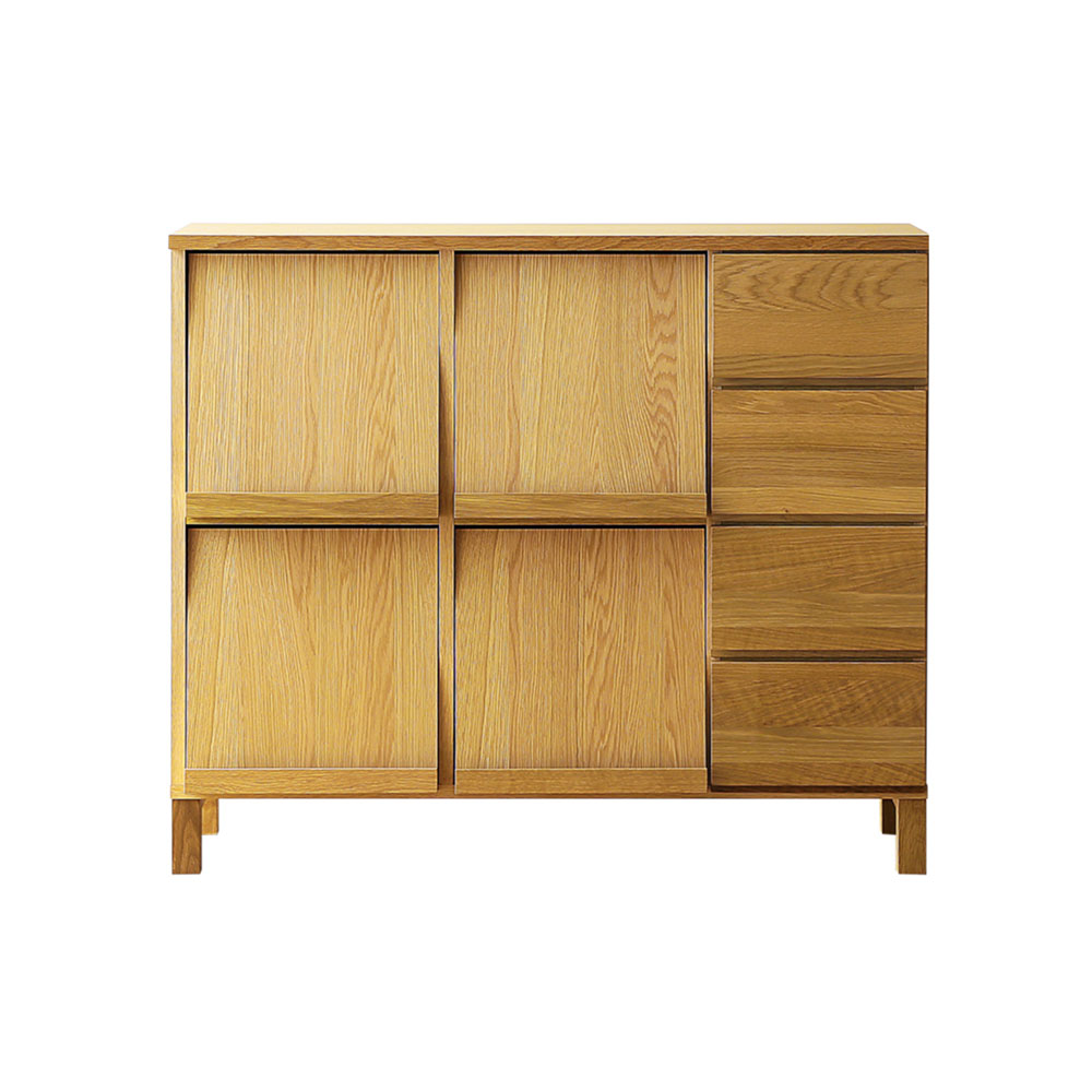 マガジンレコードラック「レッチェ」幅105.6cm ホワイトオーク材