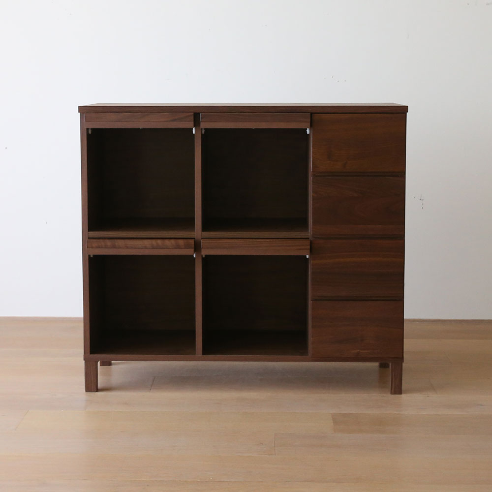 マガジンレコードラック「レッチェ」幅105.6cm ウォールナット材