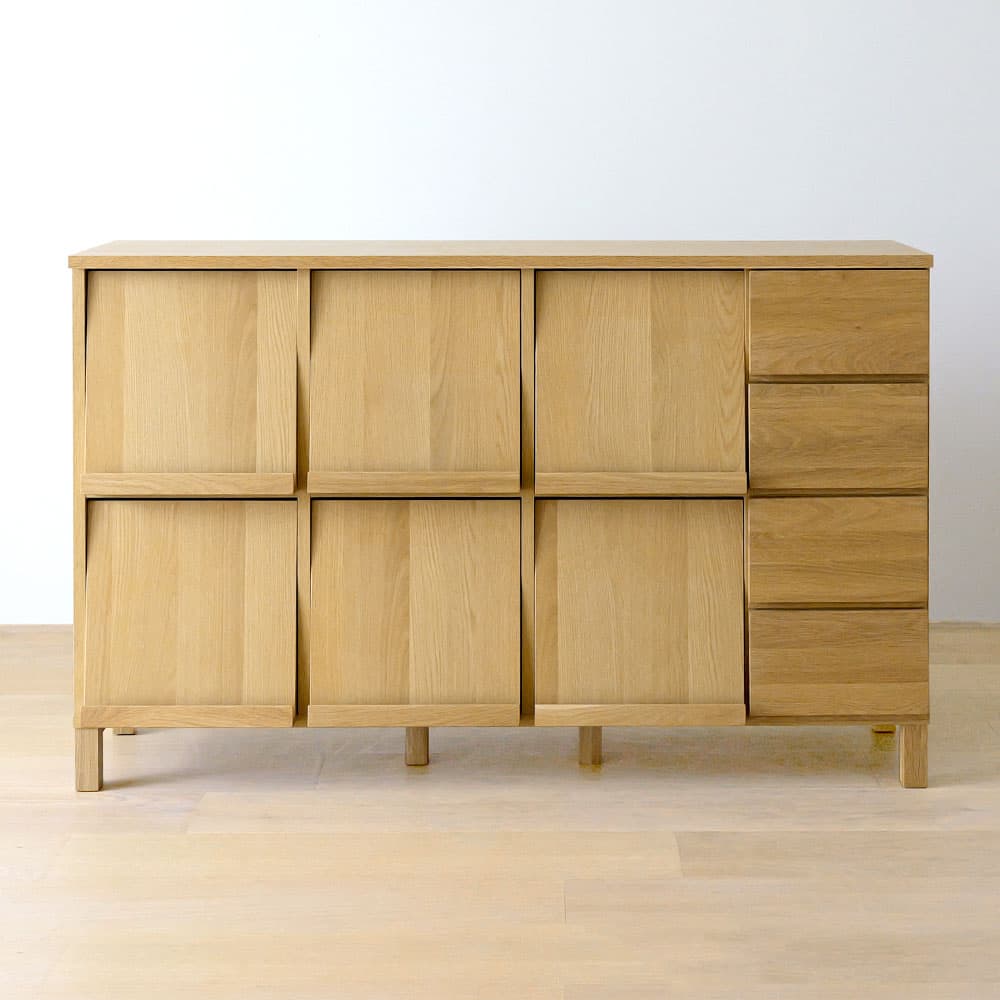 マガジンレコードラック「レッチェ」幅143cm ホワイトオーク材