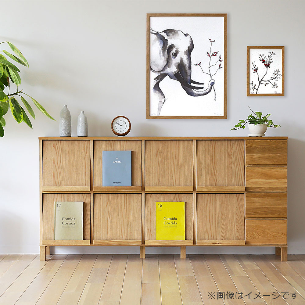 マガジンレコードラック「レッチェ」幅180.4cm ホワイトオーク材