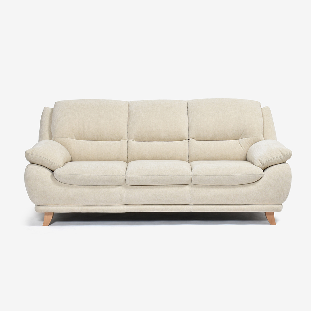 ソファ 3人掛け「オースチンKD」幅207cm 布#NDO 09 ベージュ色 脚全6種類【お手入れキットの特典付き】