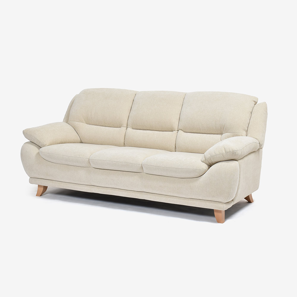 ソファ 3人掛け「オースチンKD」幅207cm 布#NDO 09 ベージュ色 脚全6種類【お手入れキットの特典付き】