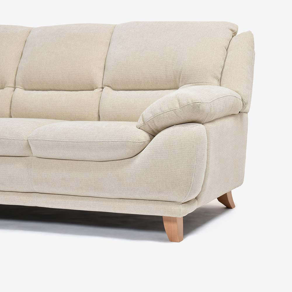 ソファ 3人掛け「オースチンKD」幅207cm 布#NDO 09 ベージュ色 脚全6種類【お手入れキットの特典付き】