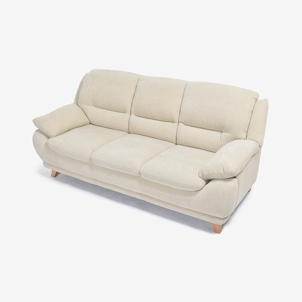 ソファ 3人掛け「オースチンKD」幅207cm 布#NDO 09 ベージュ色 脚全6種類【お手入れキットの特典付き】