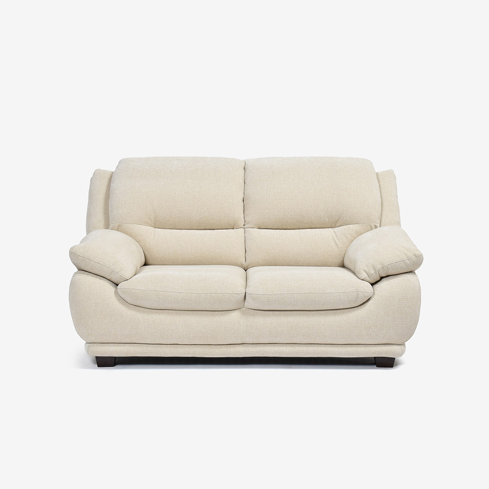 ラブソファ 2人掛け「オースチンKD」幅156cm 布#NDO 09 ベージュ色 脚全6種類【お手入れキットの特典付き】