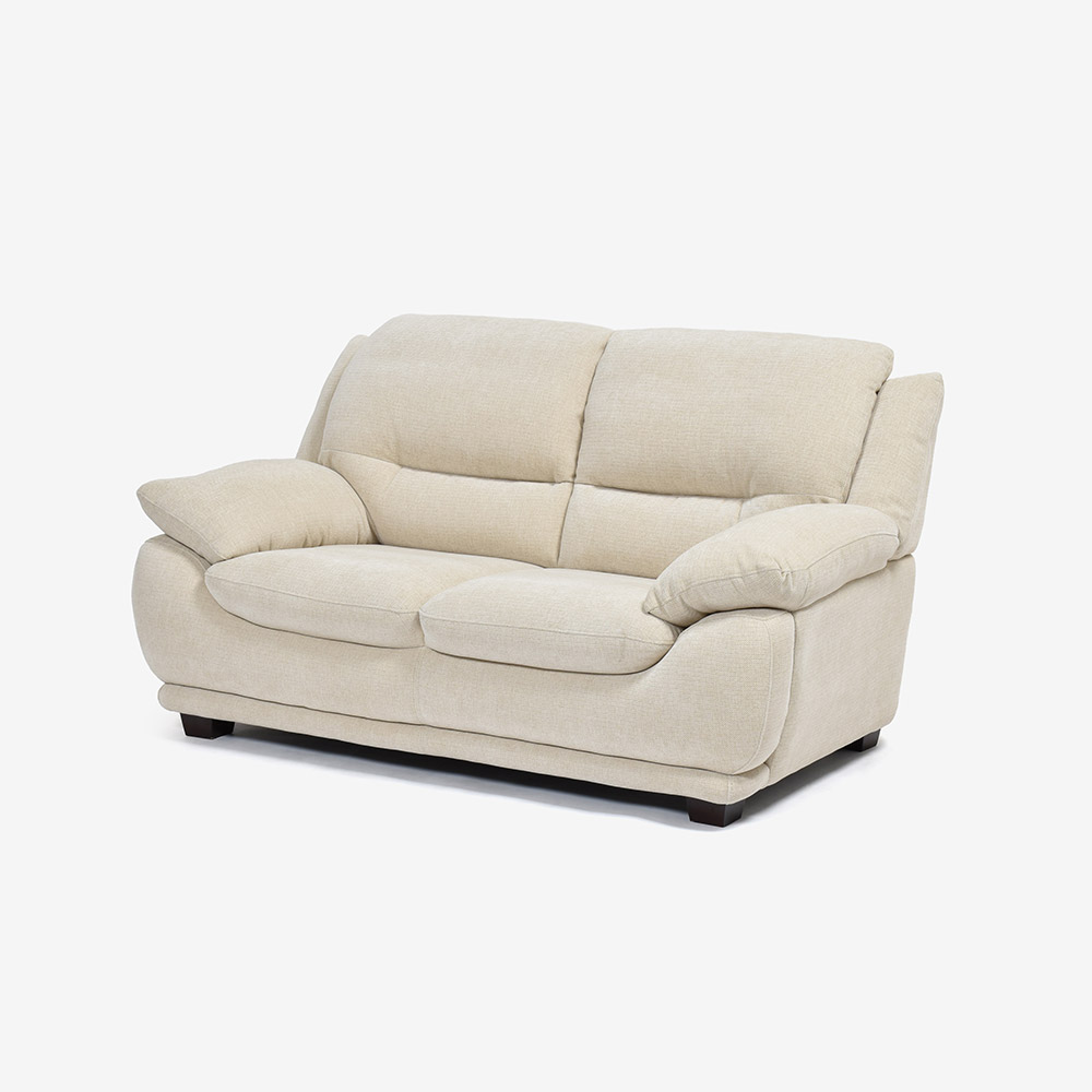 ラブソファ 2人掛け「オースチンKD」幅156cm 布#NDO 09 ベージュ色 脚全6種類【お手入れキットの特典付き】