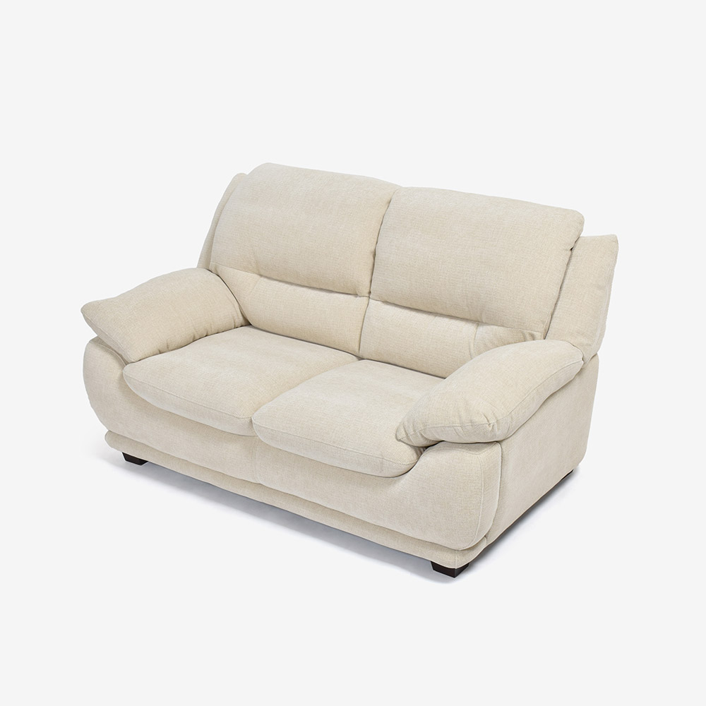 ラブソファ 2人掛け「オースチンKD」幅156cm 布#NDO 09 ベージュ色 脚全6種類【お手入れキットの特典付き】