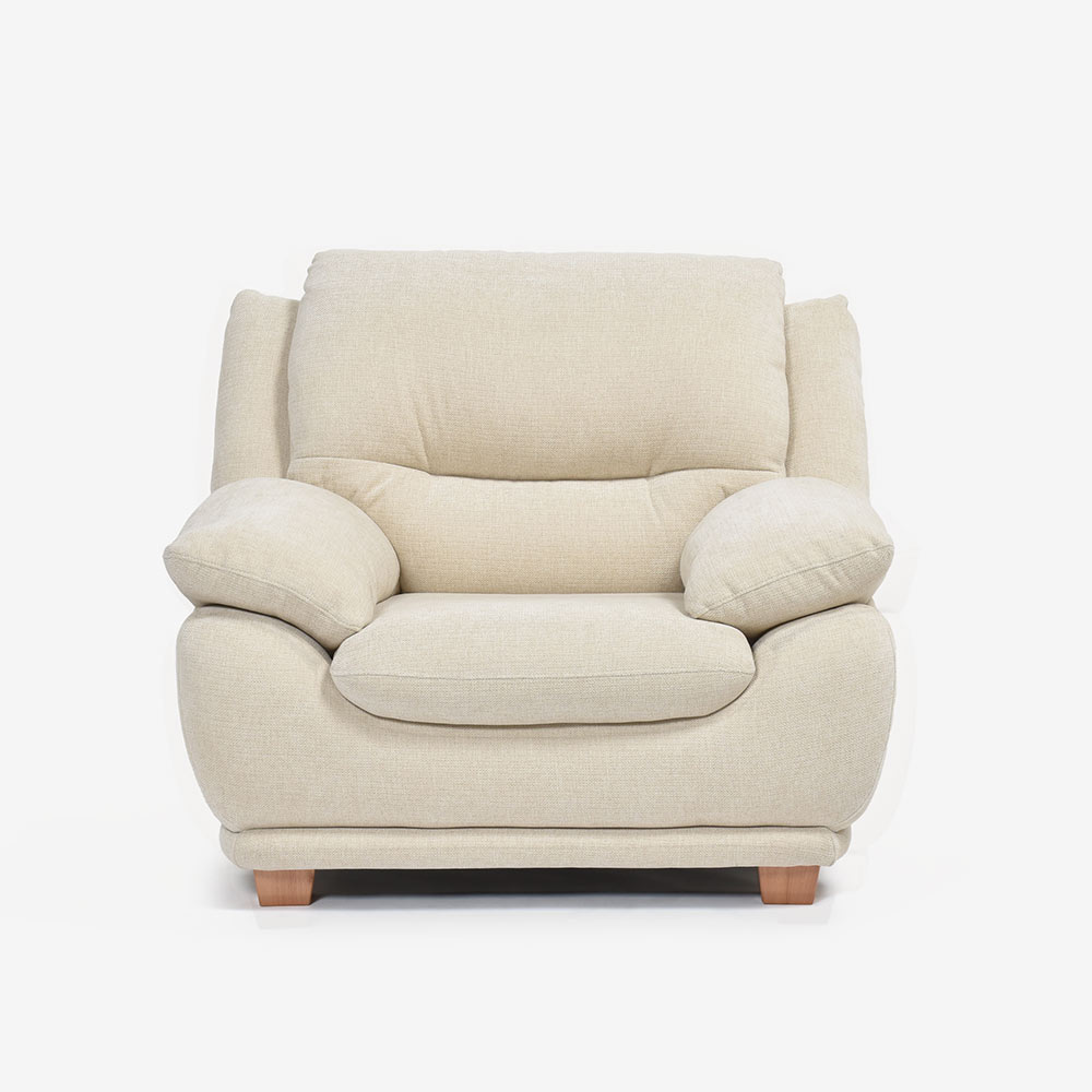 アームチェア 1人掛け「オースチンKD」布#NDO 09 ベージュ色 脚全6種類