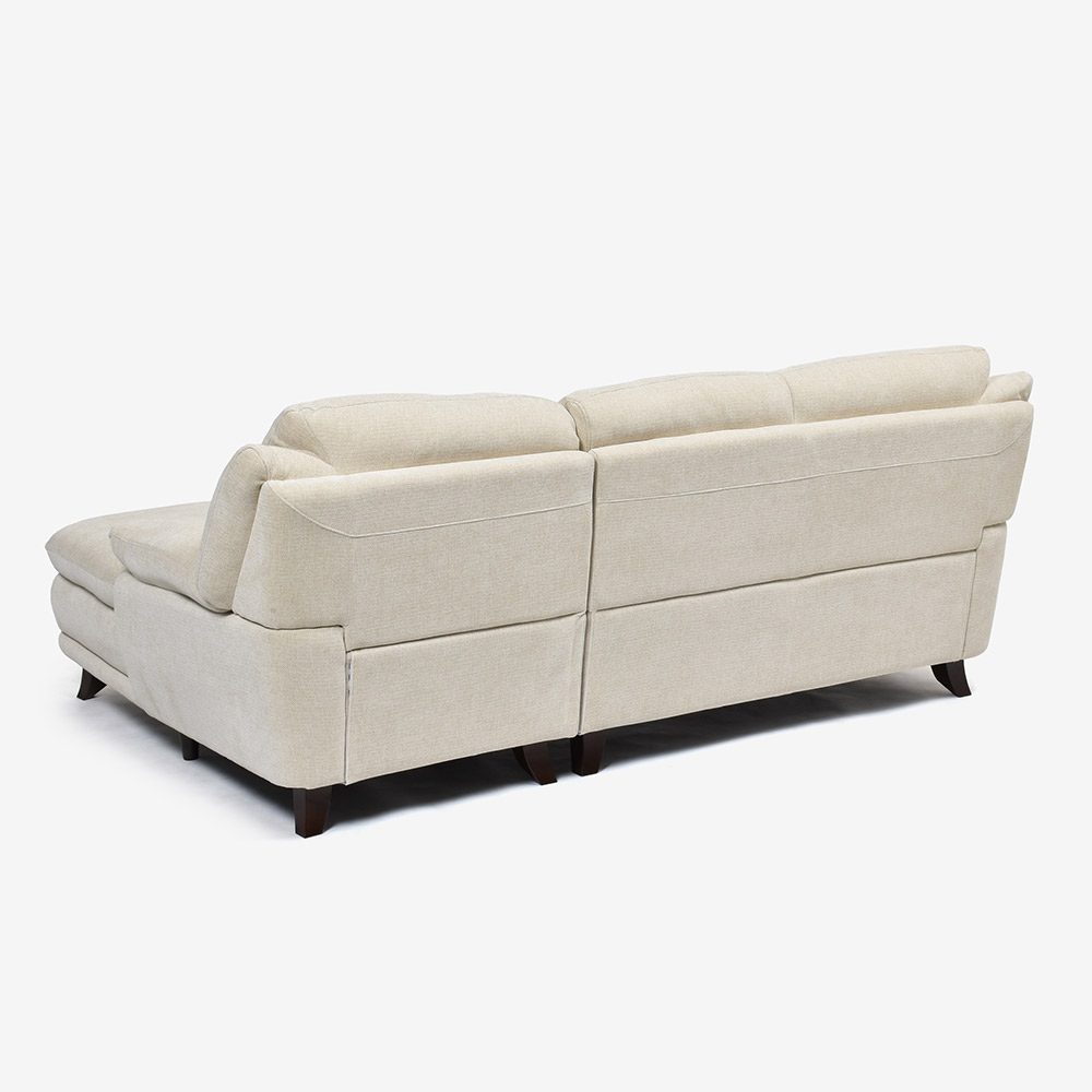 カウチソファ 向って右カウチ「オースチンKD」幅227cm 布#NDO 09 ベージュ色 脚全6種類【お手入れキットの特典付き】