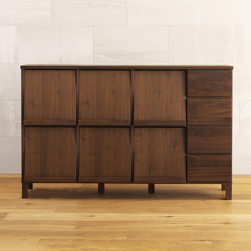 マガジンレコードラック「レッチェ」幅143cm ウォールナット材