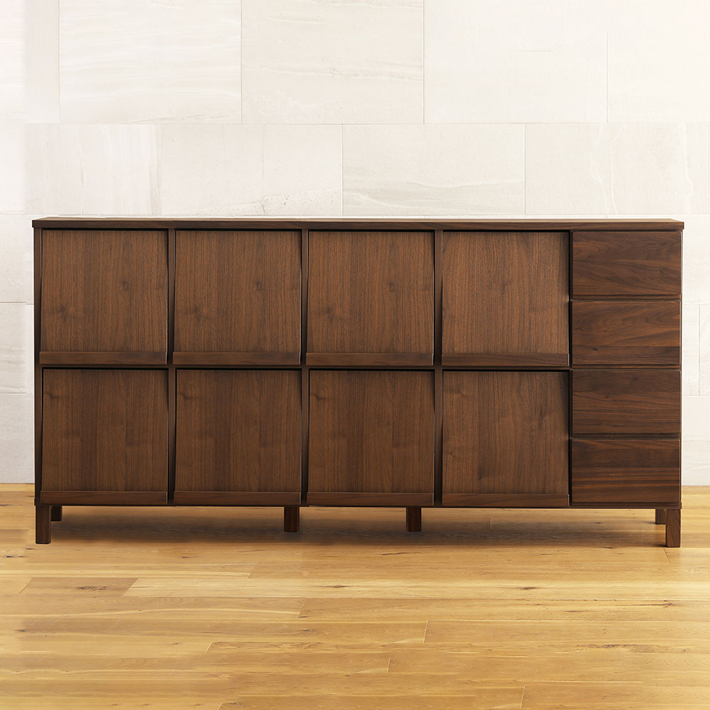 マガジンレコードラック「レッチェ」幅180.4cm ウォールナット材