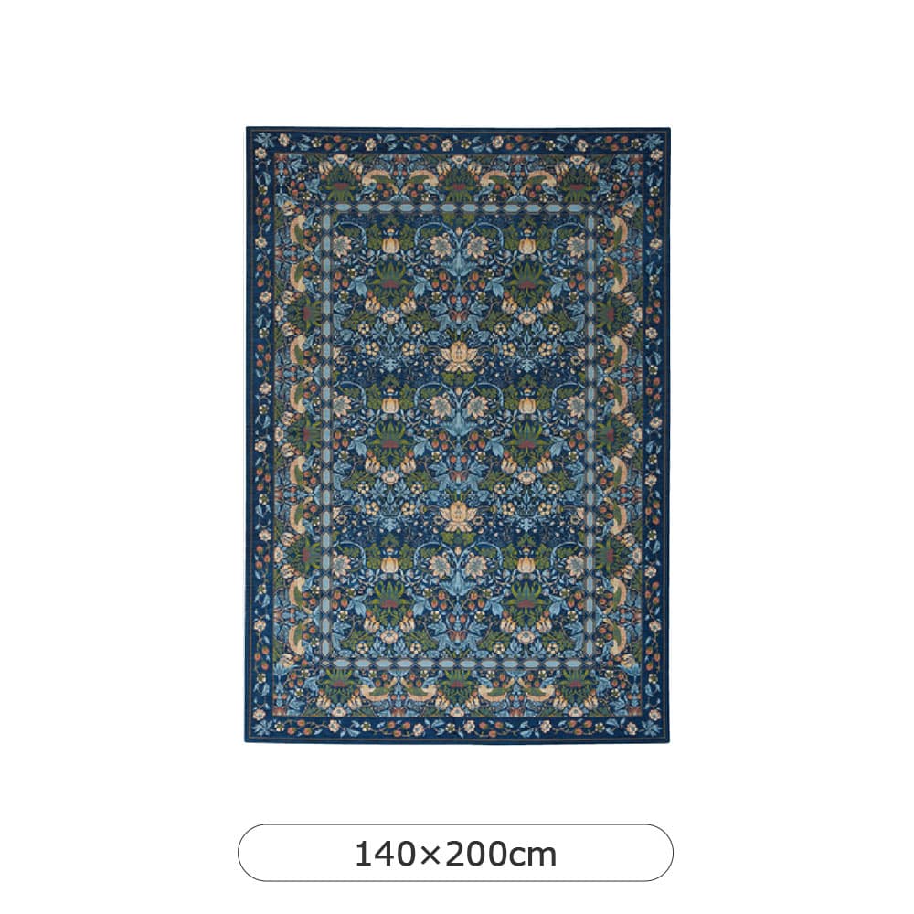 ラグ「いちご泥棒 KF1709」ブルー 全3サイズ Morris Design Studio(モリス)