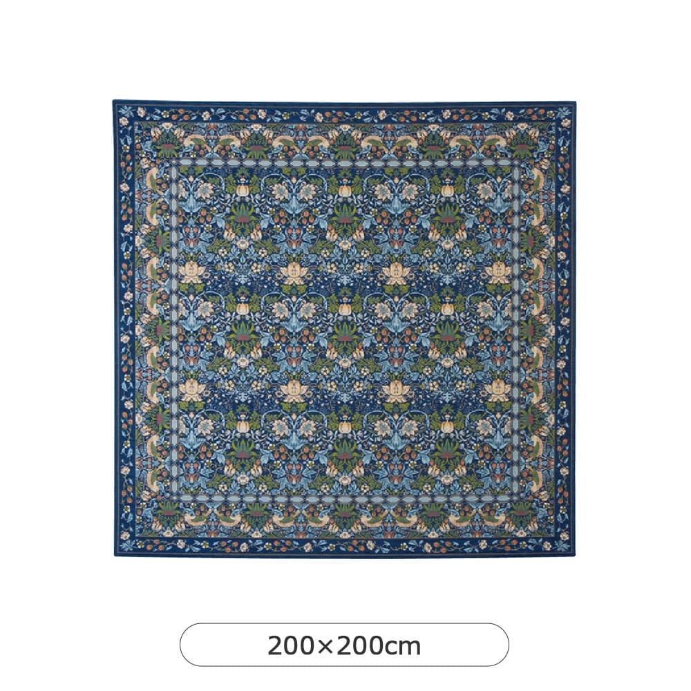 ラグ「いちご泥棒 KF1709」ブルー 全3サイズ Morris Design Studio(モリス)