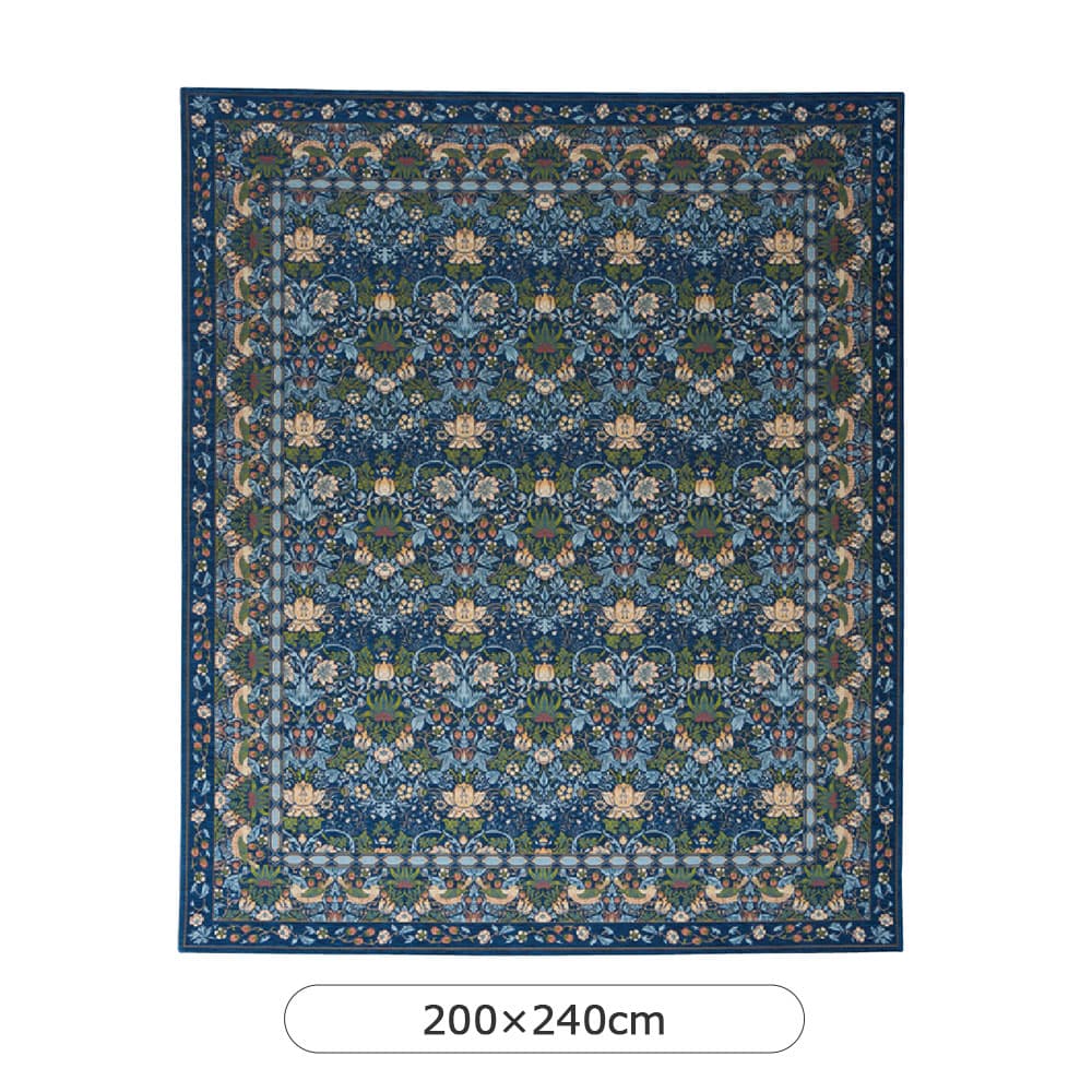 ラグ「いちご泥棒 KF1709」ブルー 全3サイズ Morris Design Studio(モリス)