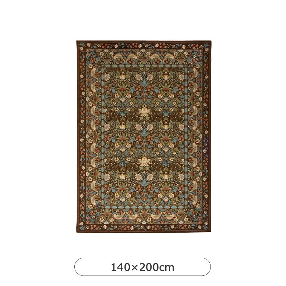 ラグ「いちご泥棒 KF1709」ブラウン 全3サイズ Morris Design Studio(モリス)