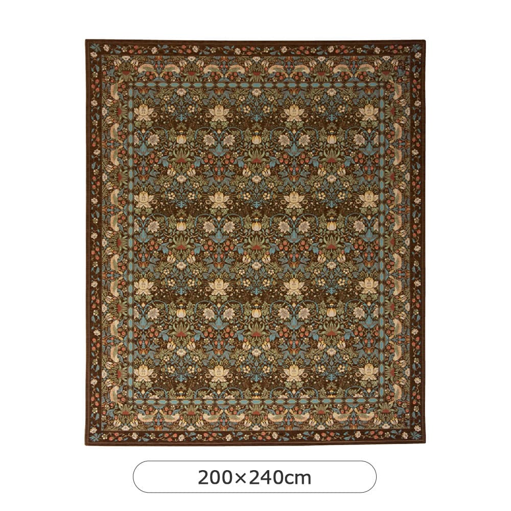 ラグ「いちご泥棒 KF1709」ブラウン 全3サイズ Morris Design Studio(モリス)