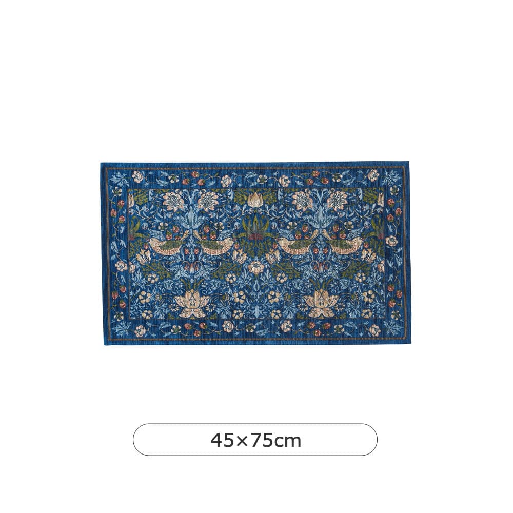 マット「いちご泥棒 FH1709A」ブルー 全3サイズ Morris Design Studio(モリス)