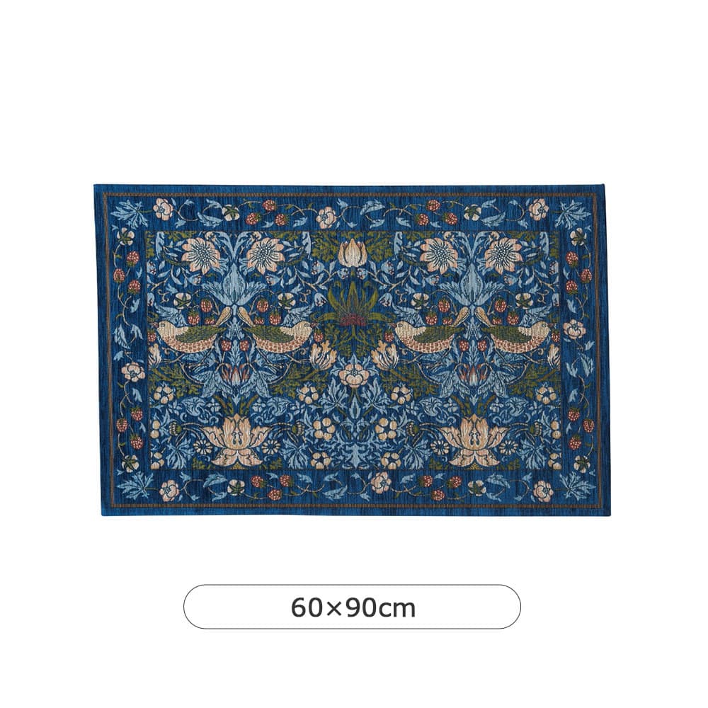 マット「いちご泥棒 FH1709A」ブルー 全3サイズ Morris Design Studio(モリス)