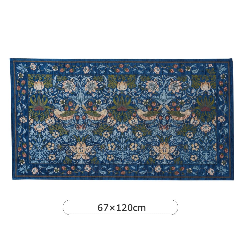 マット「いちご泥棒 FH1709A」ブルー 全3サイズ Morris Design Studio(モリス)