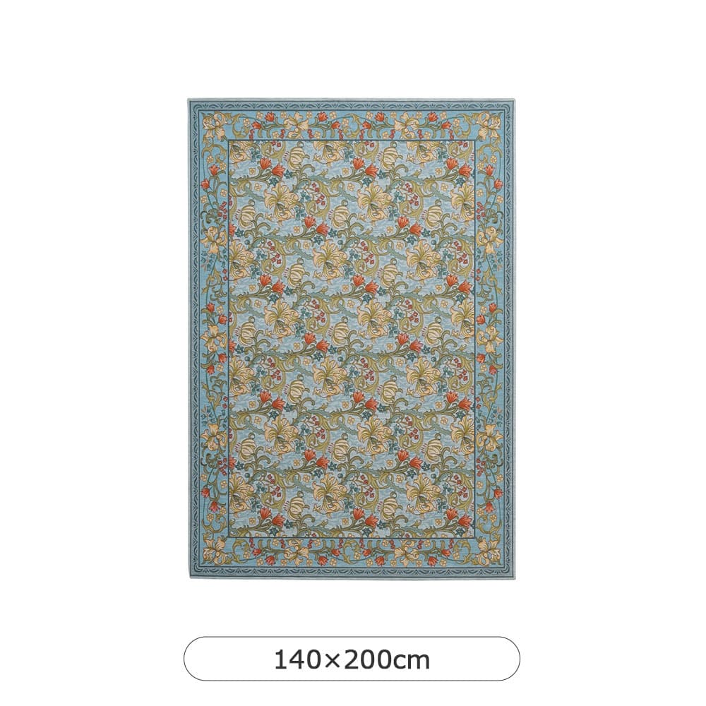 ラグ「ゴールデンリリーマイナー KF1703A」ブルー 全3サイズ Morris Design Studio(モリス)